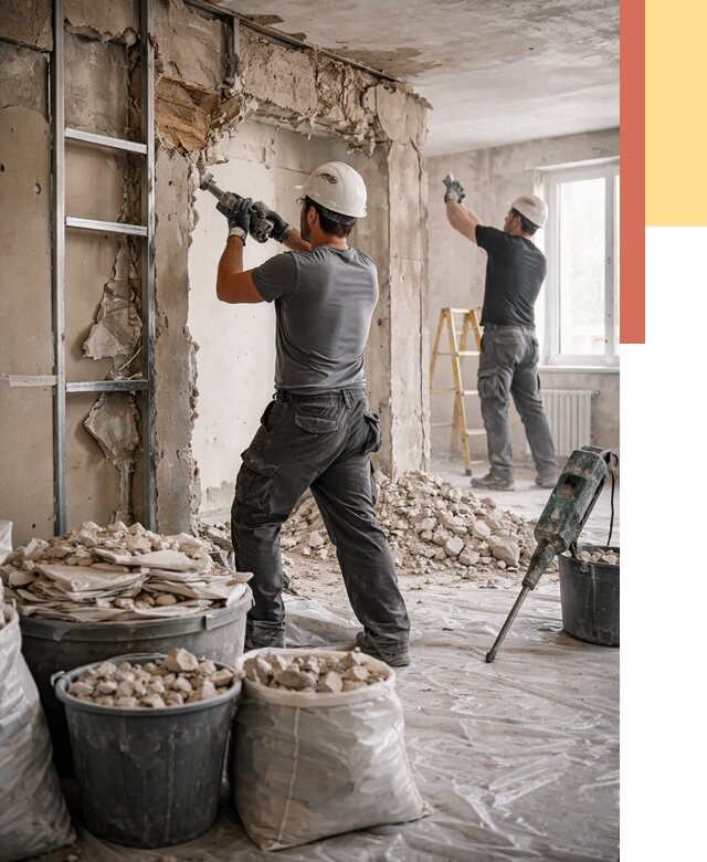 Демонтажные работы в Люберцах от 2841 руб. — услуги и цена под ключ | ОТДЕЛОЧНИК-Люб