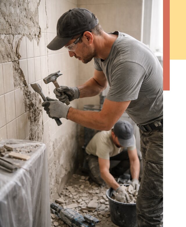 Демонтаж плитки со стен в Люберцах от 894 руб. — быстро и недорого | ОТДЕЛОЧНИК-Люб