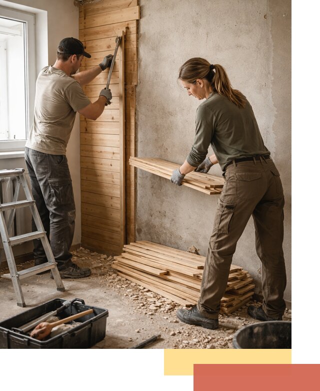 Демонтаж вагонки со стен в Люберцах — профессиональный демонтаж