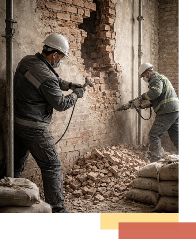 Демонтаж кирпичных стен в Люберцах быстро и безопасно