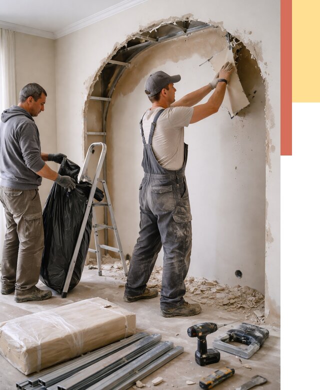 Демонтаж арки из гипсокартона в Люберцах от 3682 руб. — услуги под ключ | ОТДЕЛОЧНИК-Люб