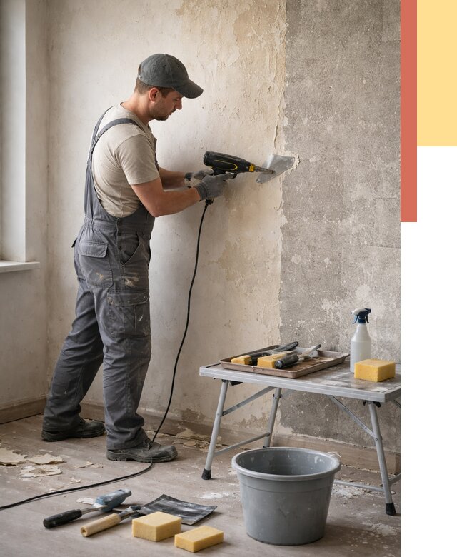 Очистка стен от клея в Люберцах от 1946 руб. — снятие и удаление клея со стен | ОТДЕЛОЧНИК-Люб