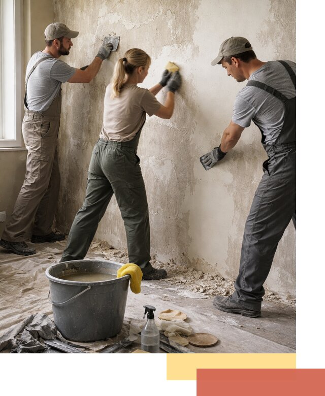 Очистка стен от клея и грунтовки в Люберцах качественно и быстро