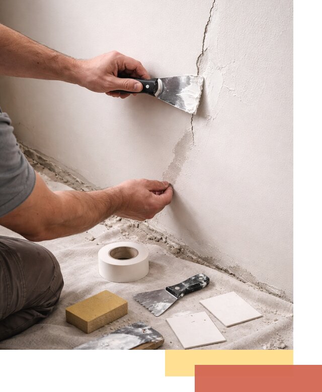 Заделка трещин и сколов в стенах и потолках в Люберцах