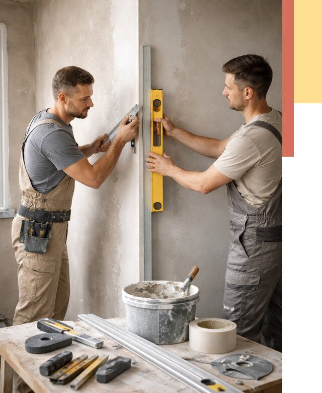 Выведение углов стен в Люберцах от 1946 руб. быстро и недорого | ОТДЕЛОЧНИК-Люб