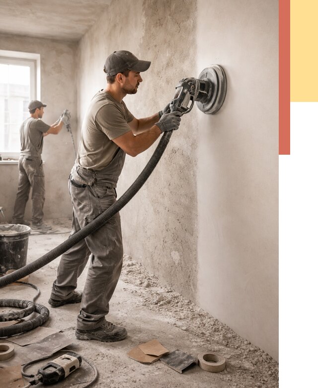 Шлифовка стен в Люберцах от 1263 руб/м2 — быстро и недорого | ОТДЕЛОЧНИК-Люб