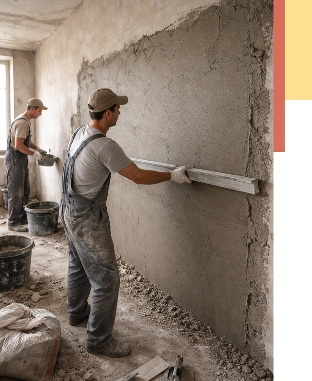 Цементная штукатурка стен в Люберцах от 4734 руб/м2 — быстро и недорого | ОТДЕЛОЧНИК-Люб