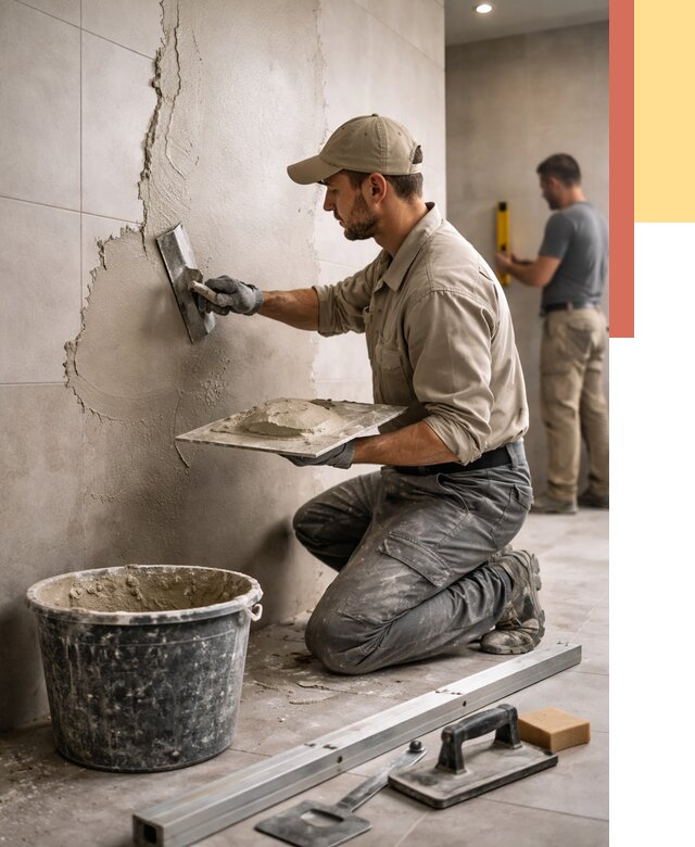 Штукатурка стен в ванной в Люберцах от 4734 руб./м² — выравнивание под ключ | ОТДЕЛОЧНИК-Люб