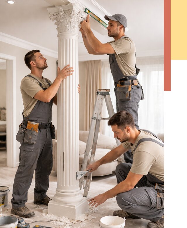 Установка декоративных колонн в Люберцах от 12625 руб. под ключ | ОТДЕЛОЧНИК-Люб