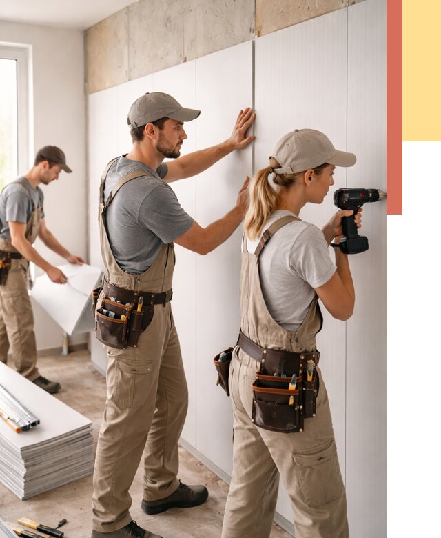 Монтаж ПВХ панелей на стены в Люберцах от 473 руб/м2 — быстро и недорого | ОТДЕЛОЧНИК-Люб