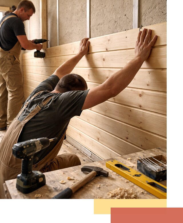 Монтаж деревянной вагонки на стены в Люберцах быстро и качественно