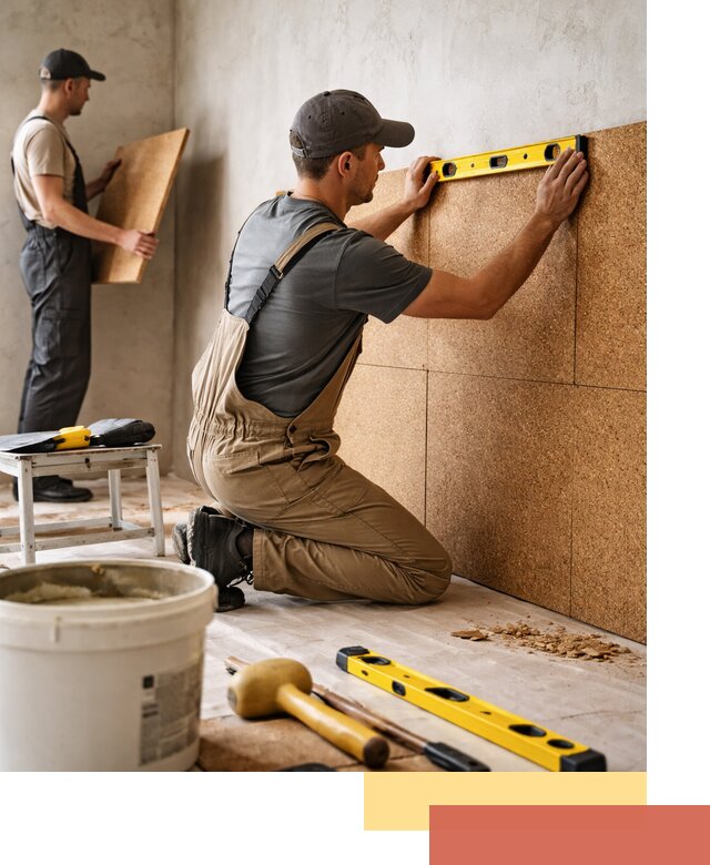 Монтаж пробковых панелей на стены в Люберцах быстро и качественно