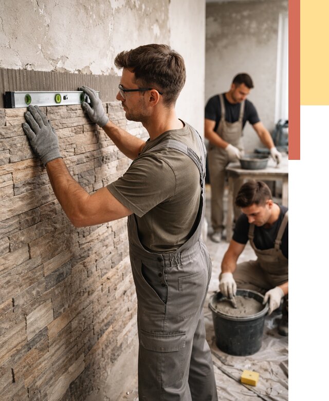 Монтаж искусственного камня в Люберцах от 4734 руб. под ключ | ОТДЕЛОЧНИК-Люб