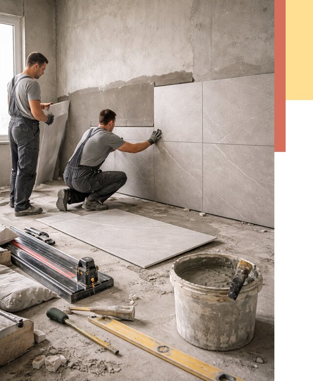 Облицовка стен керамогранитом в Люберцах от 4419 руб./м² — услуги под ключ | ОТДЕЛОЧНИК-Люб