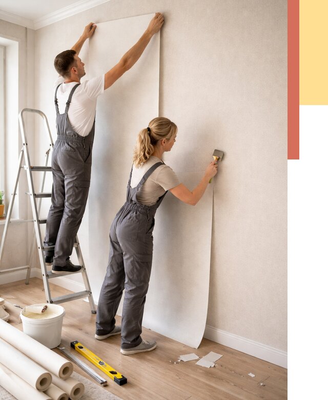 Поклейка флизелиновых обоев в Люберцах от 6313 руб. | Быстро и недорого — ОТДЕЛОЧНИК-Люб