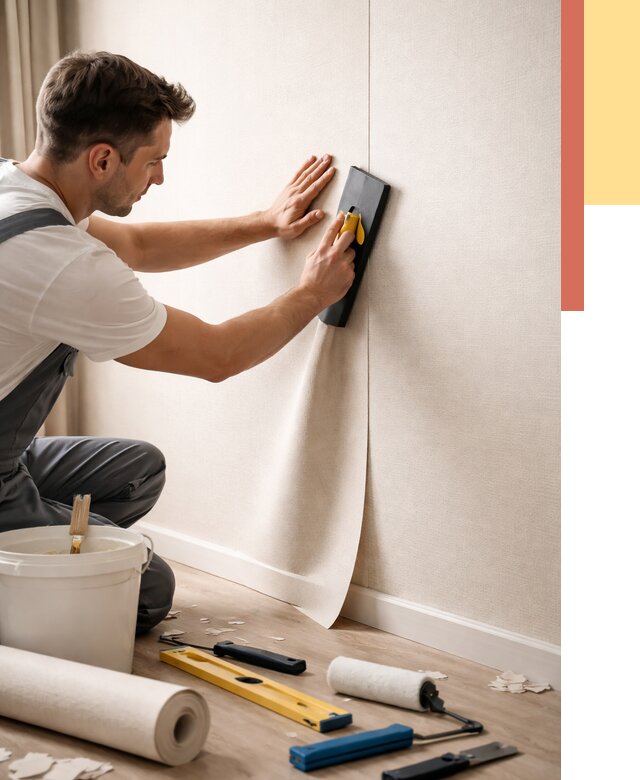 Поклейка виниловых обоев в Люберцах от 4734 руб. | Быстро и недорого — ОТДЕЛОЧНИК-Люб