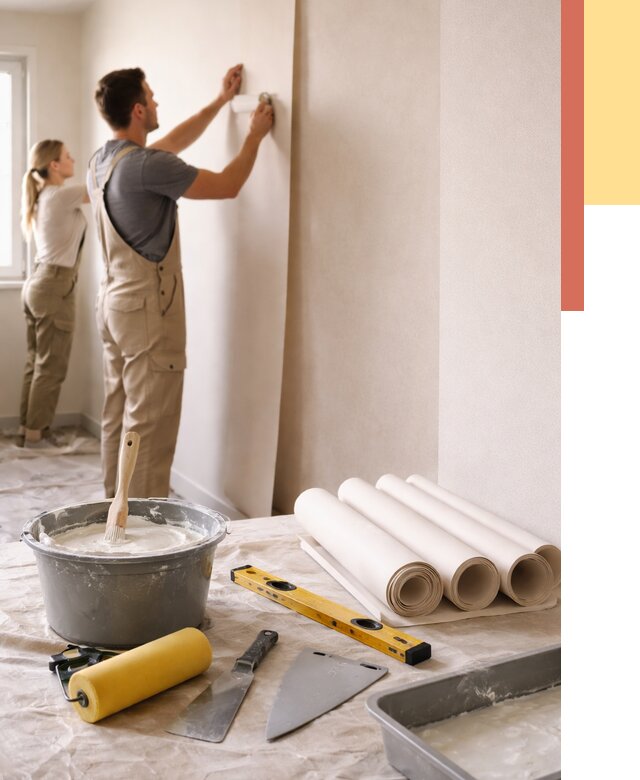 Поклейка бумажных обоев в Люберцах от 5787 руб./м2 — быстро и недорого | ОТДЕЛОЧНИК-Люб