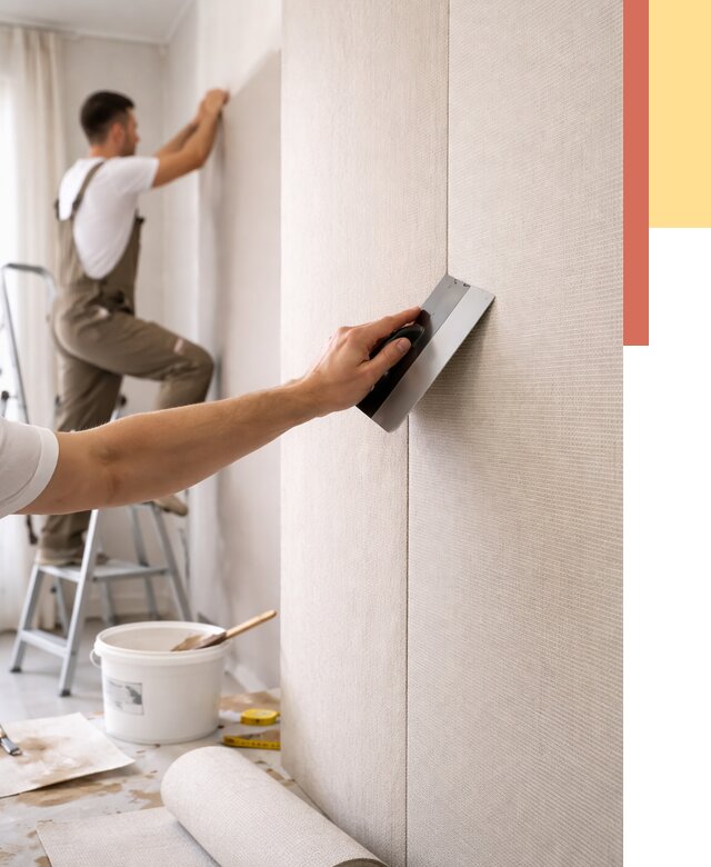 Поклейка текстильных обоев в Люберцах от 4734 руб. под ключ | ОТДЕЛОЧНИК-Люб