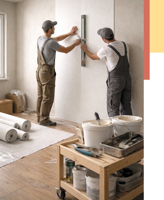 Поклейка стеклообоев в Люберцах от 6839 руб. за м2 — быстро и недорого | ОТДЕЛОЧНИК-Люб