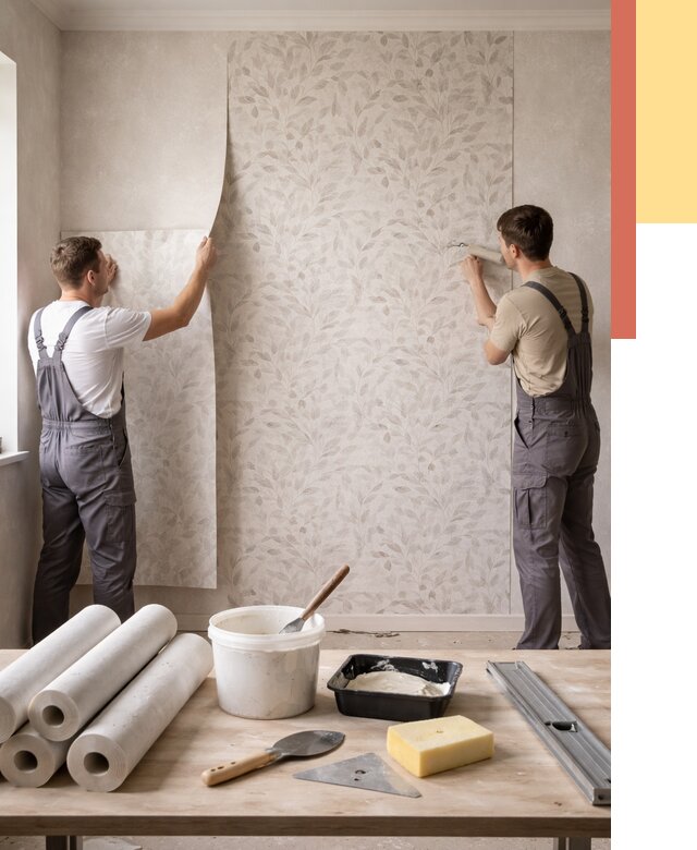 Поклейка обоев с подбором рисунка в Люберцах от 3682 руб. | ОТДЕЛОЧНИК-Люб - быстро и недорого