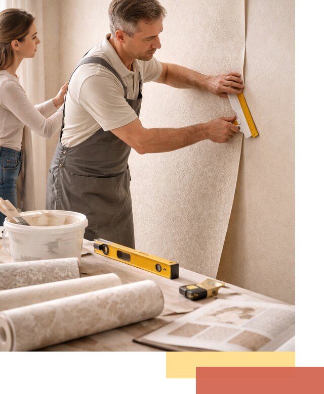 Поклейка обоев с подбором рисунка в Люберцах