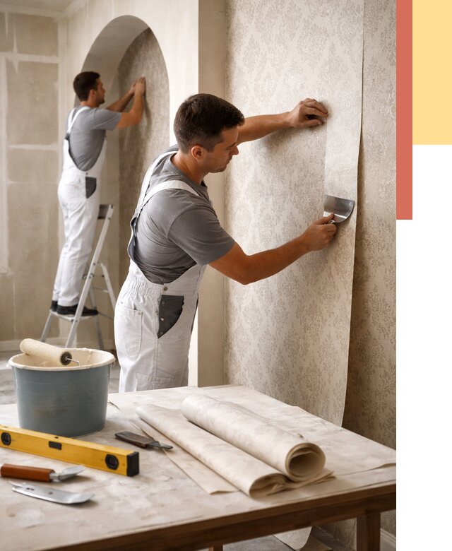 Поклейка обоев на сложные стены в Люберцах от 2946 руб. под ключ | ОТДЕЛОЧНИК-Люб