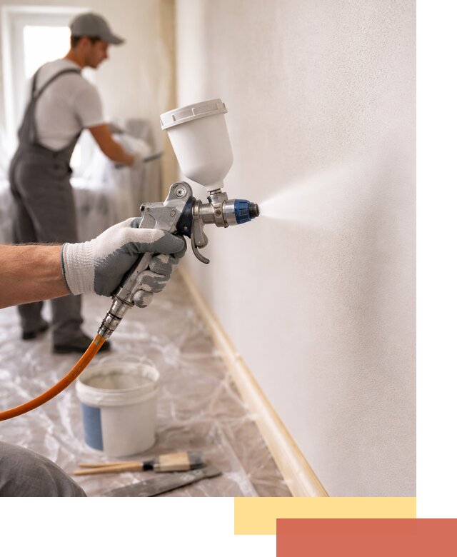 Покраска стен краскопультом в Люберцах быстро и качественно