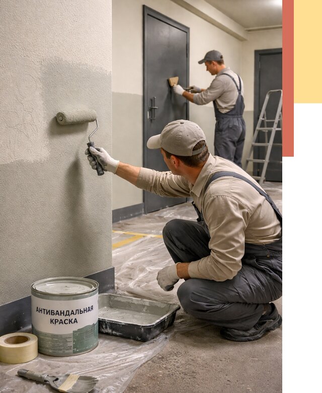 Покраска стен антивандальной краской в Люберцах от 4734 руб./м² под ключ | ОТДЕЛОЧНИК-Люб