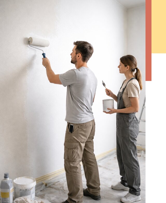 Окраска стен по стеклохолсту в Люберцах от 4734 руб/м² под ключ | ОТДЕЛОЧНИК-Люб