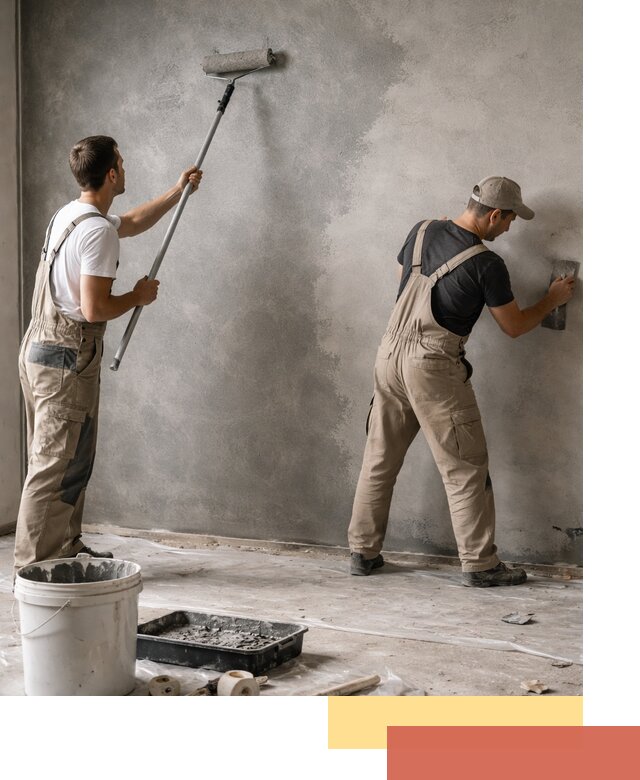 Покраска стен под бетон в Люберцах профессионально и недорого