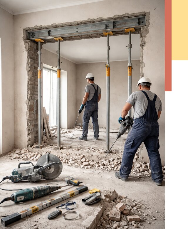 Прорезка проема в стене в Люберцах от 4734 руб. — быстро и недорого | ОТДЕЛОЧНИК-Люб