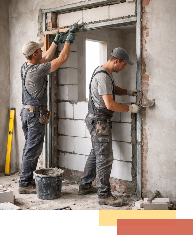 Закладка дверного проема под ключ в Люберцах: демонтаж, монтаж, отделка