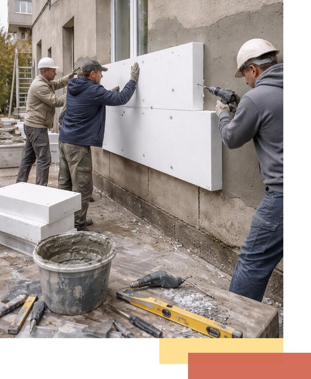 Утепление наружных стен пенопластом в Люберцах