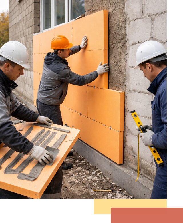 Утепление фасада пеноплексом под ключ в Люберцах