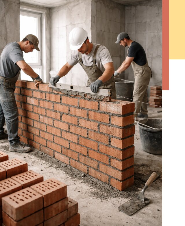 Кладка перегородок из кирпича в Люберцах от 3682 руб. за м² | ОТДЕЛОЧНИК-Люб