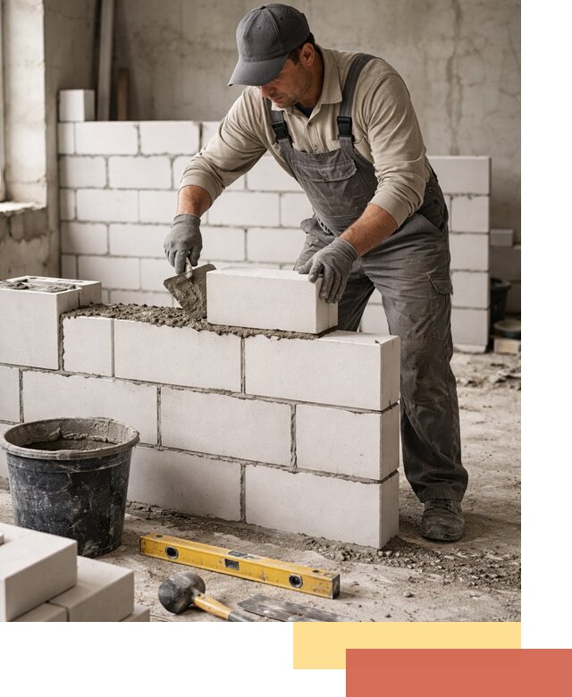 Кладка перегородок из силикатного блока в Люберцах