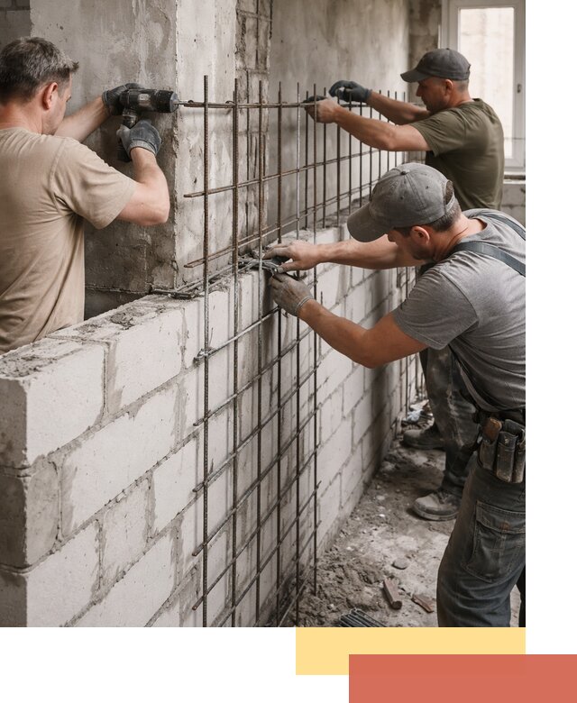 Армирование кладки перегородок в Люберцах профессионально и надёжно