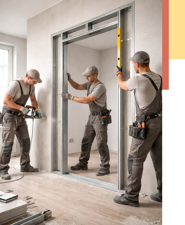 Устройство дверного проема в перегородке в Люберцах от 4734 руб. под ключ | ОТДЕЛОЧНИК-Люб