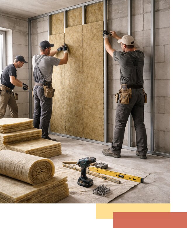 Шумоизоляция перегородок из блоков в Люберцах — монтаж и защита шумоизоляцией