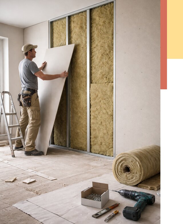 Перегородка из гипсокартона с шумоизоляцией в Люберцах от 3283 руб. | ОТДЕЛОЧНИК-Люб