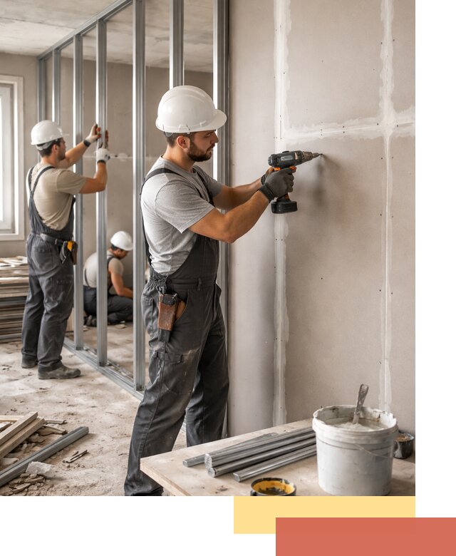 Перегородки из огнестойкого гипсокартона в Люберцах под ключ