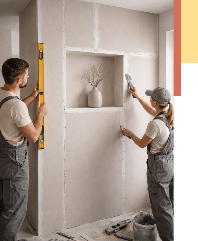 Перегородка из гипсокартона с нишей в Люберцах от 3419 руб. под ключ | ОТДЕЛОЧНИК-Люб