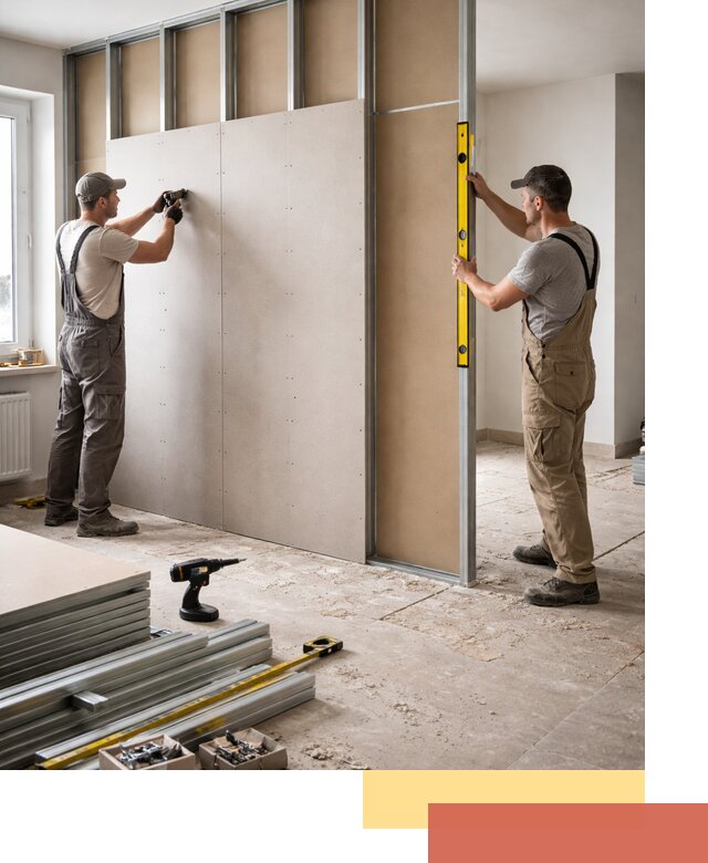 Зонирующая перегородка из гипсокартона под ключ в Люберцах