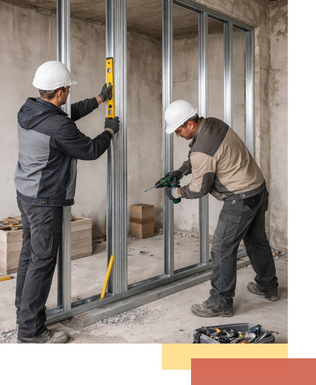 Монтаж каркаса перегородки из профиля в Люберцах