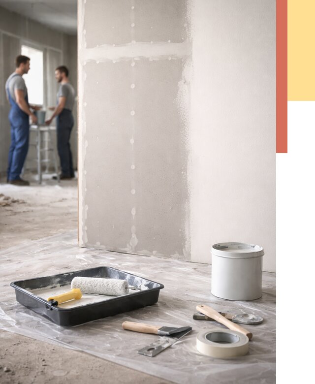 Покраска перегородок из гипсокартона в Люберцах от 4734 руб. под ключ | ОТДЕЛОЧНИК-Люб