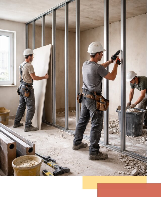 Перенос гипсокартонной перегородки в Люберцах профессионально и быстро