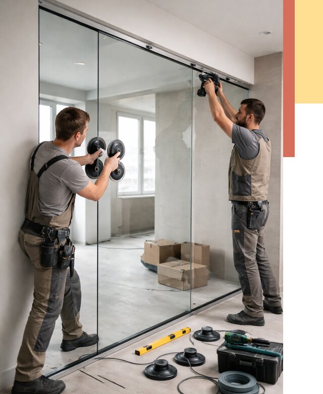 Монтаж стеклянных перегородок в Люберцах от 6839 руб. | ОТДЕЛОЧНИК-Люб