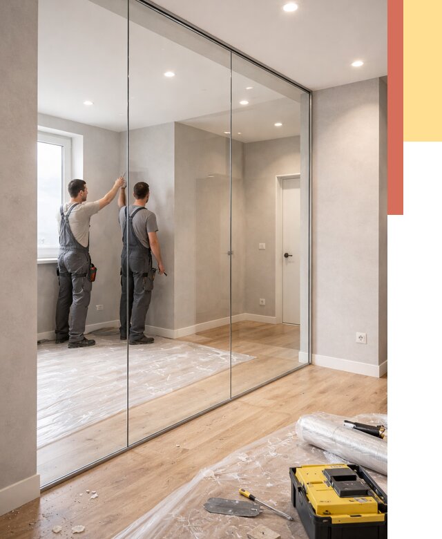 Безрамные стеклянные перегородки в Люберцах — монтаж от 9995 руб. | ОТДЕЛОЧНИК-Люб