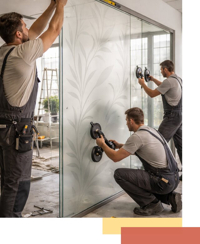 Стеклянные перегородки с рисунком на заказ в Люберцах