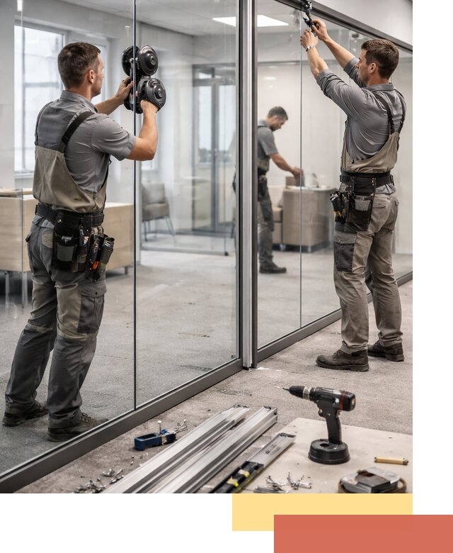 Стеклянные офисные перегородки под ключ в Люберцах